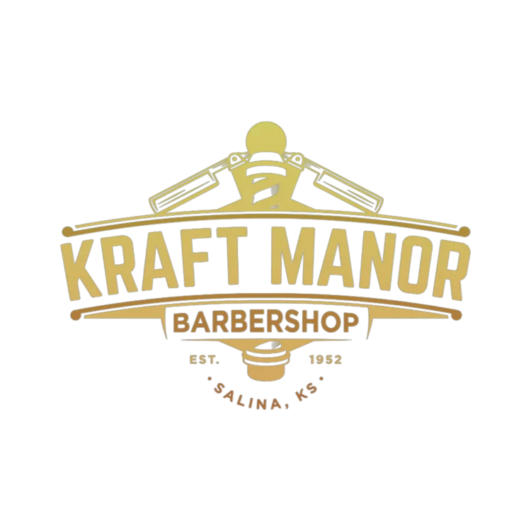 gold kraft manor barbershop logo